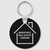シックブラック実在エステート会社パーソナライズされた キーホルダー (裏面)