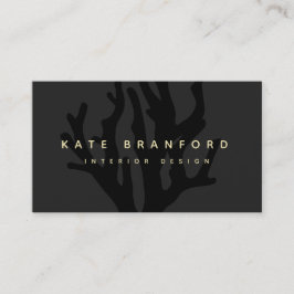 シックブラック海サンゴインテリアデザイナー 名刺