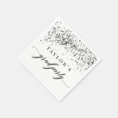 シックブラック紙吹雪卒業パーティー スタンダードカクテルナプキン (角)