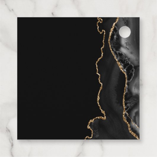 シックブラック金ゴールドアゲートバー(ユダヤ教の)バル・ミツバーカスタムパーティー フェイバータグ (裏面)