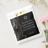 シックブラック金ゴールドアゲートバー(ユダヤ教の)バル・ミツバーカスタムパーティー フェイバーバッグ (封をした状態)