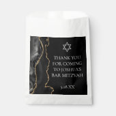 シックブラック金ゴールドアゲートバー(ユダヤ教の)バル・ミツバーカスタムパーティー フェイバーバッグ (正面)