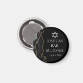 シックブラック金ゴールドアゲートバー（ユダヤ教の）バル・ミツバーパーティー マグネット (正面/裏面)