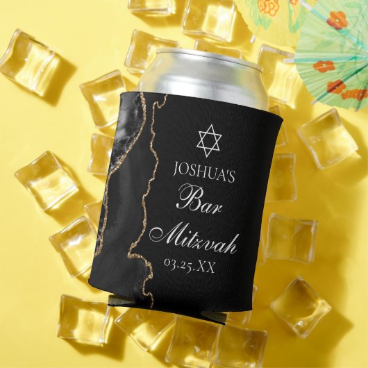シックブラック金ゴールドアゲートバー（ユダヤ教の）バル・ミツバーパーティー 缶クーラー (インサイチュ 夏)