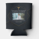 シックブラック金ゴールド医学学校卒業パーティー 缶クーラー (正面)