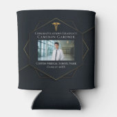 シックブラック金ゴールド医学学校卒業パーティー 缶クーラー (裏面)