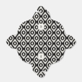 シックブラック&ホワイトイカットダイヤモンドモノグラムパーティー フェイバーボックス (折り畳みなし)