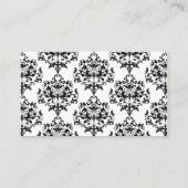 シックブラック&ホワイトダマスク座席表 プレイスカード (裏面)