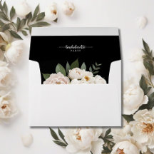 シックブラック&ホワイトフローラバチェロレッテ