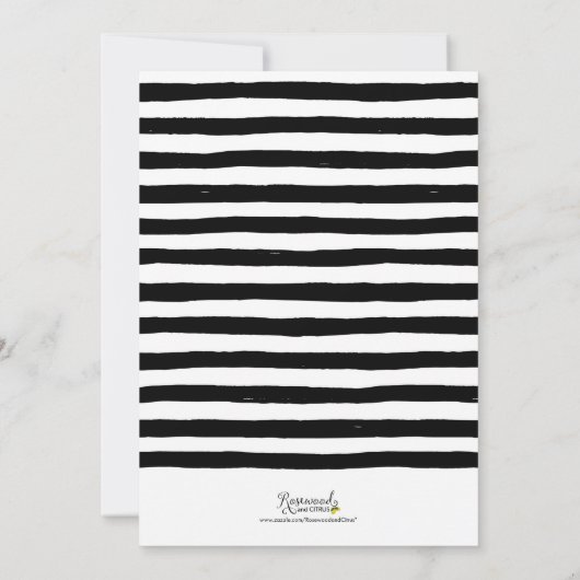 シックブラック&ホワイト婚約パーティ招待状 招待状 (裏面)