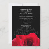 シックブラック&レッドローズテンプレート結婚式招待状 招待状 (正面)
