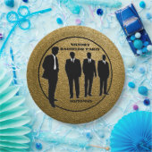 シックブラック&金ゴールドバチュラーパーティ ペーパープレート (パーティー)