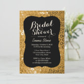 シックブラック&金ゴールドパイレットブライダルシャワー 招待状 (スタンド正面)