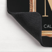 シックブラック&金ゴールドモノグラム マウスパッド (コーナー)