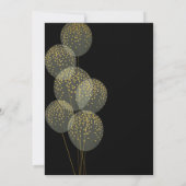 シックブラックn金ゴールドボウフレームメス誕生日 招待状 (裏面)