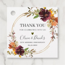 シックブルガンディオレンジフローラ秋秋の結婚式