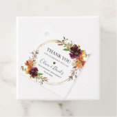 シックブルガンディオレンジフローラ秋秋の結婚式 フェイバータグ (インサイチュ)