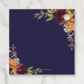 シックブルガンディオレンジフローラ秋秋の結婚式 フェイバータグ (裏面)