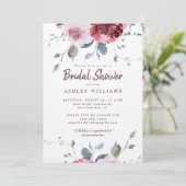 シックブルガンディピンクローズブライダルシャワー 招待状 (スタンド正面)