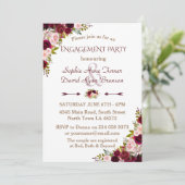 シックブルガンディマルサラフローラ婚約パーティ 招待状 (スタンド正面)