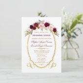 シックブルガンディマルサラフローラ秋リハーサルディナー 招待状 (スタンド正面)