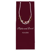 シックブルガンディマルサラフローラ〔雄ジカの〕枝角結婚ズ ワインギフトバッグ (裏面)