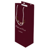 シックブルガンディマルサラフローラ〔雄ジカの〕枝角結婚ズ ワインギフトバッグ (正面アングル)