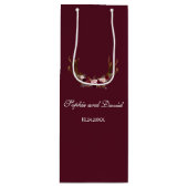 シックブルガンディマルサラフローラ〔雄ジカの〕枝角結婚ズ ワインギフトバッグ (正面)