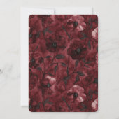 シックブルガンディレッドフローラ誕生日 招待状 (裏面)