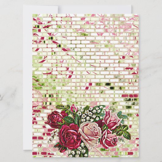 シックブルガンディレッド素朴バラパーソナライズされた 招待状 (裏面)