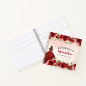 シックブルガンディレッド金ゴールドフローラプリンセスキンセアニラ ノートブック (内部)