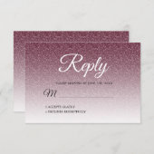 シックブルゴーニュグリッターグラデーションRSVP 招待状 (正面/裏面)