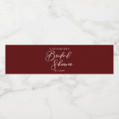 シックブルゴーニュブライダルシャワー パーソナライズされた ペットボトルラベル (シングルラベル)