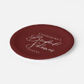シックブルゴーニュブライダルシャワー パーソナライズされた ペーパープレート (アングル)