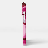 シックブルゴーニュレッドピンク大理石抽象芸術  iPhoneケース (左側面)