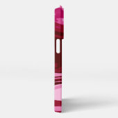 シックブルゴーニュレッドピンク大理石抽象芸術  iPhoneケース (右側面)