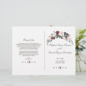 シックブルゴーニュ赤面アイボリーフローラ結婚式 プログラム (スタンド正面)