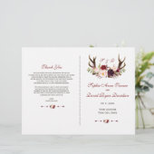 シックブルゴーニュ赤面フローラ〔雄ジカの〕枝角結婚式 プログラム (スタンド正面)