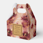 シックブルゴーニュ赤面金ゴールドボホ結婚式の引き出物ボックス フェイバーボックス (裏面サイド)