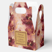 シックブルゴーニュ赤面金ゴールドボホ結婚式の引き出物ボックス フェイバーボックス (オープン)