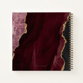 シックブルゴーニュ金ゴールドグリッターアゲートカスタムモノグラム ノートブック (裏面)