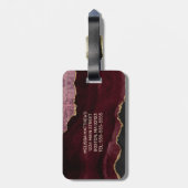 シックブルゴーニュ金ゴールドグリッターアゲートカスタムモノグラム ラゲッジタグ (裏面縦)