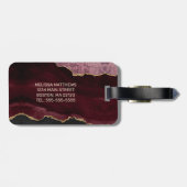 シックブルゴーニュ金ゴールドグリッターアゲートカスタムモノグラム ラゲッジタグ (裏面横)