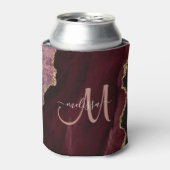 シックブルゴーニュ金ゴールドグリッターアゲートカスタムモノグラム 缶クーラー (缶正面)