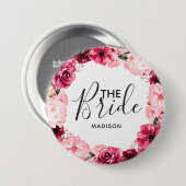 シックブルゴーニュ&ピンクフローラリースザブライド 缶バッジ (正面&裏面)