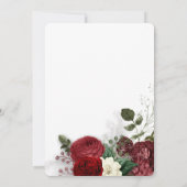 シックブルゴーニュ&ホワイトフローラブライダルシャワー 招待状 (裏面)