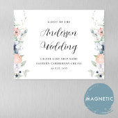 シックブルーとコーラルフローラ結婚ズクルーズマグネット