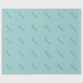 シックブルーとティール(緑がかった色)パーソナライズされた名 ラッピングペーパー (フラット)