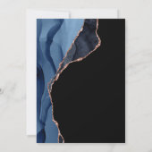 シックブルーアゲートバラ金ゴールドグリッターフォト卒業 案内状 (裏面)