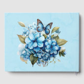 シックブルーアジサイフローラ結婚ズ ゲストブック (裏面)